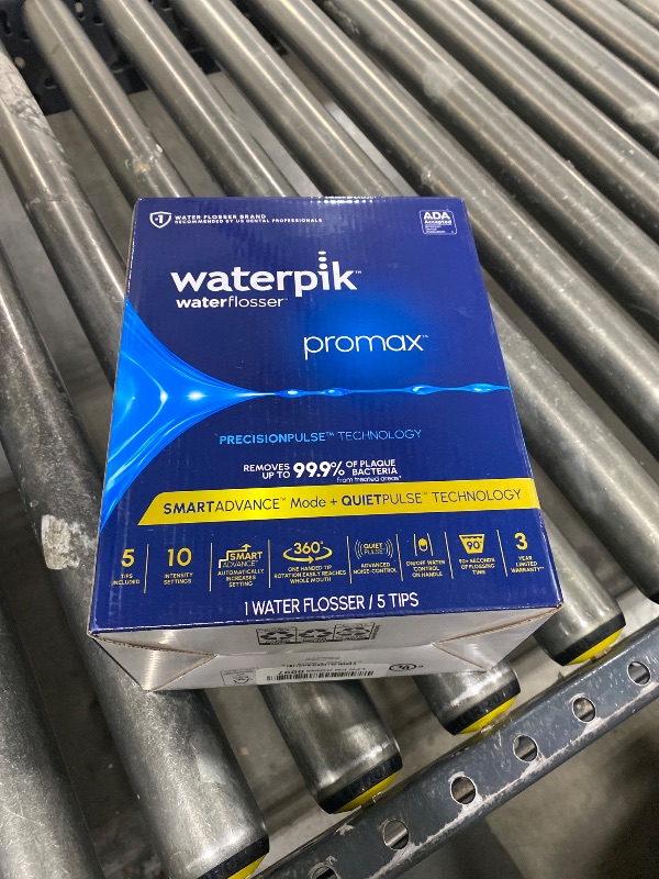 Photo 1 of Waterpik Promax Water Flosser with SmartAdvance Mode for Daily Gum Health and Cleaning Teeth, Braces, Implants, ADA Accepted, Small Quiet Design, Electric Flosser with 10 Settings, 5 Tips, WF-23