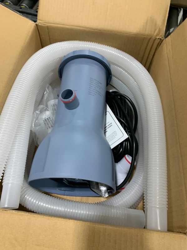 Photo 1 of KimFilter Pro Series 1000 GPH Above Ground Pool Filter Pump, Powerful Pool Cartridge Filter Pump, Water Circulation and Filtration System -Improved Water Clean & Clarity, Pools Pumps Above Ground-Gray