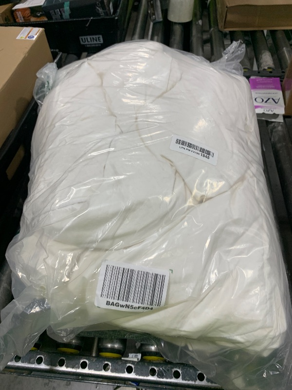 Photo 1 of Cosybay Heavyweight Queen Size Feather Down Fiber Comforter - White Thicker Winter Duvet Insert, Ultra Soft 100% Cotton Cover, Luxury Hotel Bedding with Corner Tabs, 90"x90"