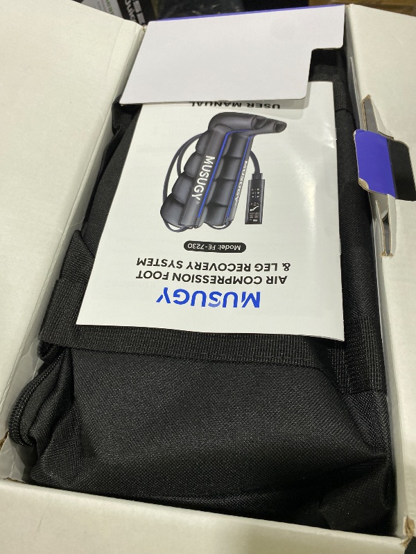 Photo 1 of Musugy Sequential Leg Compression Massager for Circulation : Full Leg Air Compression Boots for Massage Therapy & Fatigue Relief - 9 Intensity, 6 Modes, 3 Timers for Athletes, Runners, Gym (Small)