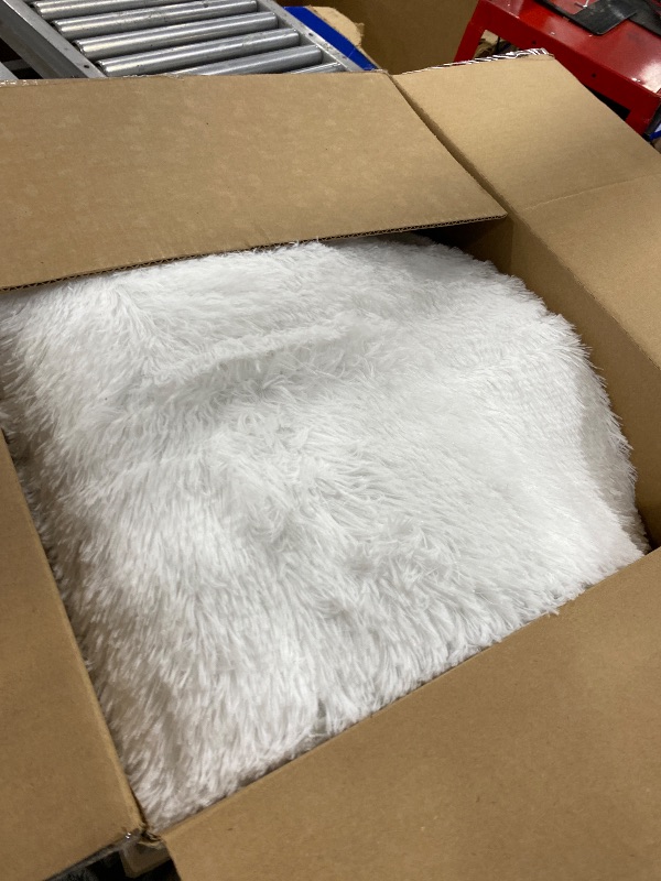 Photo 1 of White Area Rugs for Living Room: Shag Rug 8x10 for Bedroom - White Large Fluffy Soft Carpet