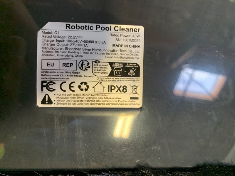 Photo 1 of Zebary C1 Cordless Robotic Pool Cleaner, Up to 2500sq ft