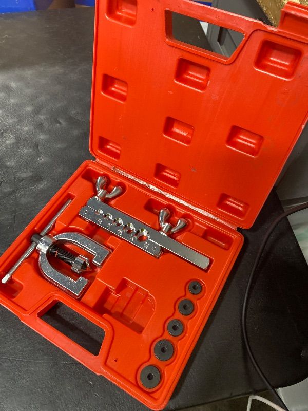 Photo 1 of Professional 158-Piece Home Tool Kit, Orange and Black, Complete Household Repair Set with Carrying Case, Includes Screwdrivers, Hammer, Wrench Set, Wire Cutters, Measuring Tape