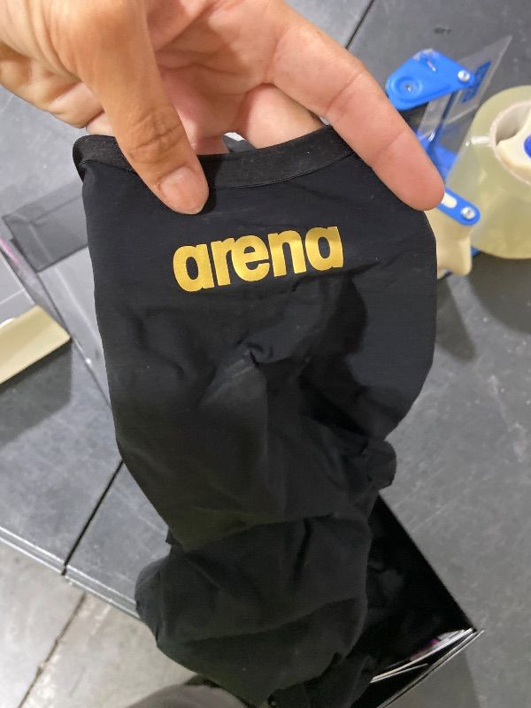Photo 1 of ARENA Powerskin Carbon Air2 Kneeskin Open Back Women's Racing Swimsuit Small Logo Full Body Short Leg One Piece Athletic Tech Suit, Black/Black/Gold, US Size 24