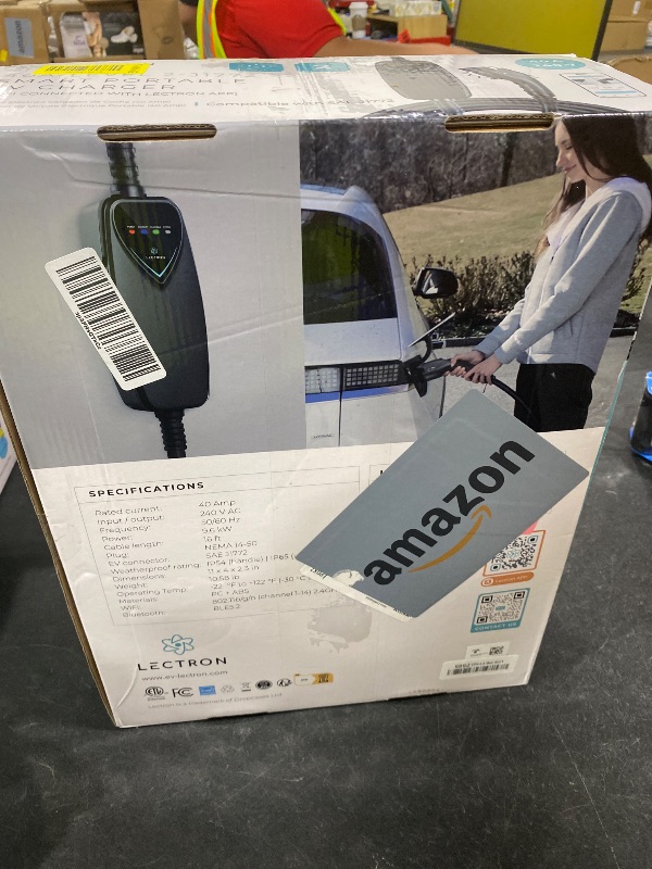 Photo 1 of Lectron Level 2 J1772 Charger (WiFi Version) - 240V, 40 Amp, NEMA 14-50 Plug, 16 ft Extension Cord - Portable Electric Car Charger for J1772 Evs
