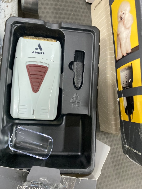 Photo 1 of **MISSING CHARGER, UNABLE TO TEST **Andis TS-1 17235 Pro Foil Lithium Titanium Foil Shaver, Cord/Cordless, Smooth Shaving Cordless Shaver with Charger, Gray