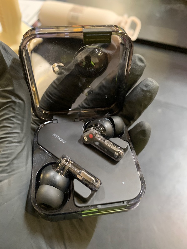 Photo 1 of Nothing Ear Wireless Earbuds Bluetooth, 45dB Hybrid Smart ANC Earbuds, 11mm Deep Bass Boost, Hi-Res Audio with LDAC & LHDC 5.0, 6 Mics Call, 40.5H Playtime with Fast Charging Case, ChatGPT Supported