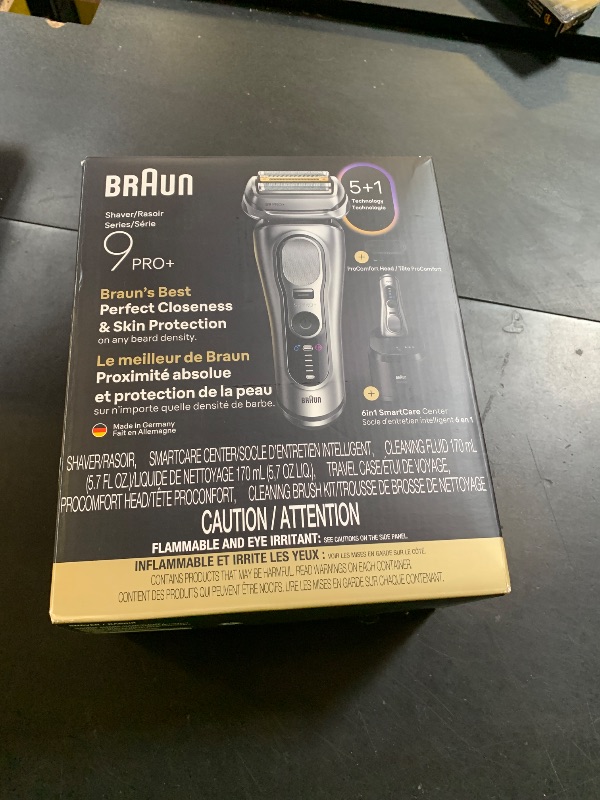 Photo 1 of Braun Series 9 PRO+ Electric Shaver, Wet & Dry Razor, Pro SensoAdapt, 6in1 SmartCare Center, 9697CC, Silver
