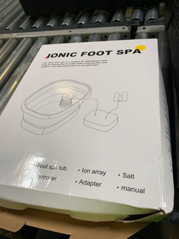 Photo 1 of Olixie Ionic Foot Bath Detox Machine,Foot Detox Foot Bath Soak Tub with 2 Arrays,80 Disposable Foot Spa Liners, Sea Salt,Folding Foot Spa Bucket,Home Salon-Level Foot Soaking Tub
