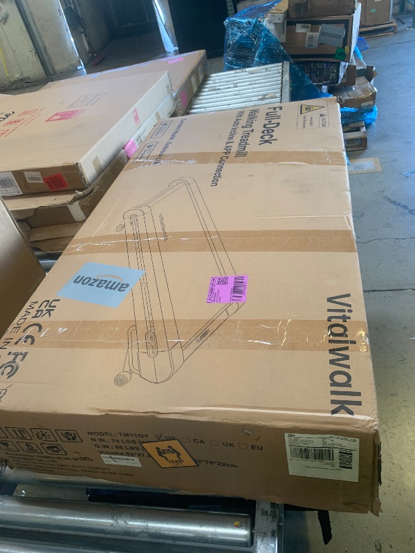 View 2 of NON-FUNCTIONAL, PARTS ONLY---------------------------Vitalwalk Walking Pad with Incline, 43"x18" Wide Full Deck 20% Auto Incline, Under Desk Treadmill with 400lb, 3.5HP Brushless Quiet, Portable Treadmills for Home, 4-Way Mobility & Vertical Storage