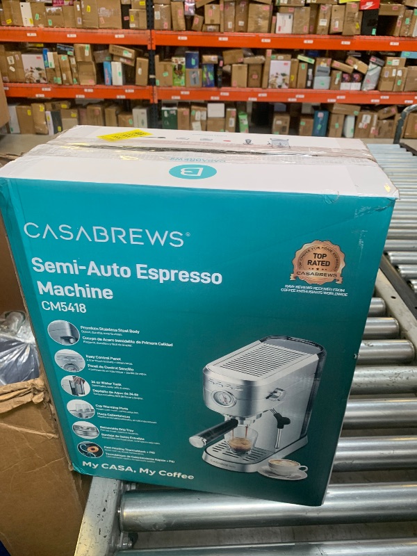 Photo 1 of CASABREWS CM5418 Espresso Machine 20 Bar, Compact Espresso Maker with Steam Milk Frother, Stainless Steel Coffee Machine with 34oz Removable Water Tank for Cappuccino, Small Latte Machine, Silver