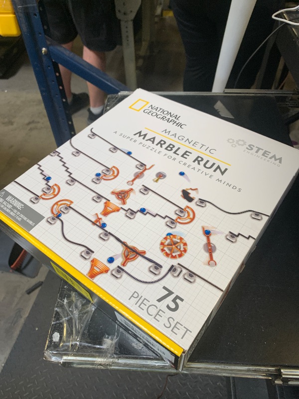 Photo 1 of National Geographic Magnetic Marble Run - 75-Piece STEM Building Set for Kids & Adults with Magnetic Track & Trick Pieces & Marbles for Building A Marble Maze, STEM Project