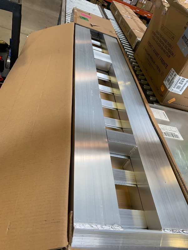 Photo 1 of Loezora 84"x14" Aluminum Loading Ramps 6000 lbs Heavy Duty – 2 PCS Extra Long 7ft Trailer Ramps with Beavertail Hook & Anti-Slip Surface for Low Cars, Tractors, Trucks, ATV, UTV, Motorcycle