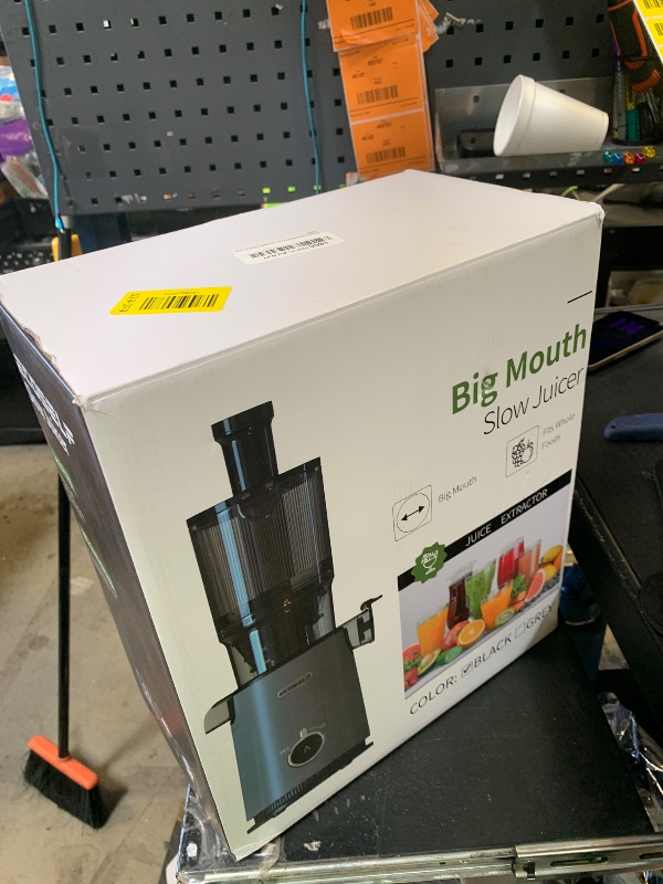Photo 1 of ECOSELF Juicer Machines Easy to Clean, With Wide Mouth & Large Feed Chute For Whole Fruits & Vegetables, Slow Masticating Juicer Hands-Free, Quiet Motor, Cold Press Juicer For Family, With Pusher