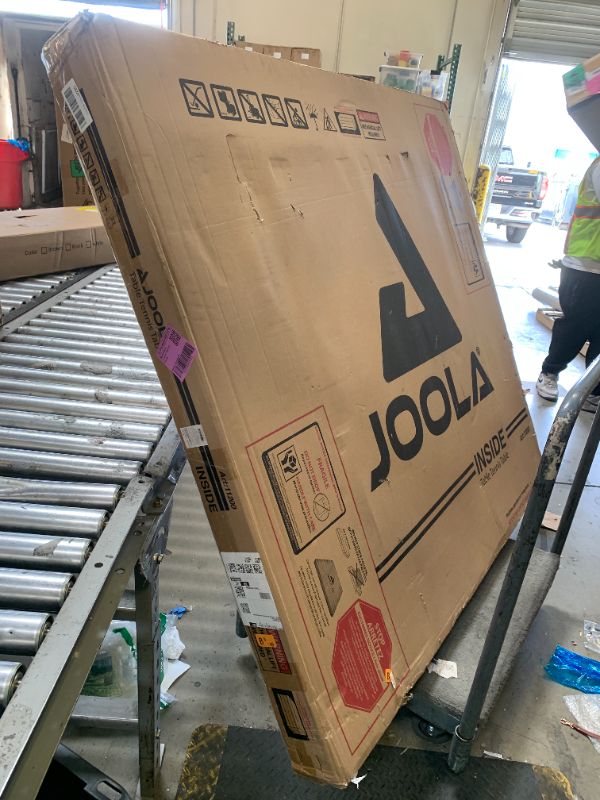 Photo 1 of JOOLA Inside Professional MDF Indoor Ping Pong Table with Quick Clamp Table Tennis Net and Post Set - 10 Minute Easy Assembly - Tournament Quality - Foldable with Single Player Playback Mode, Blue