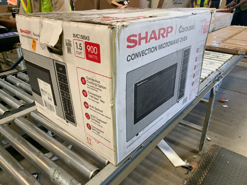 Photo 1 of SHARP SMC1585KS Convection Countertop Microwave Oven with Removeable 15.4" Carousel Turntable, 1.5 Cubic Feet, 900 Watt, Sensor Cooking, Stainless Steel
