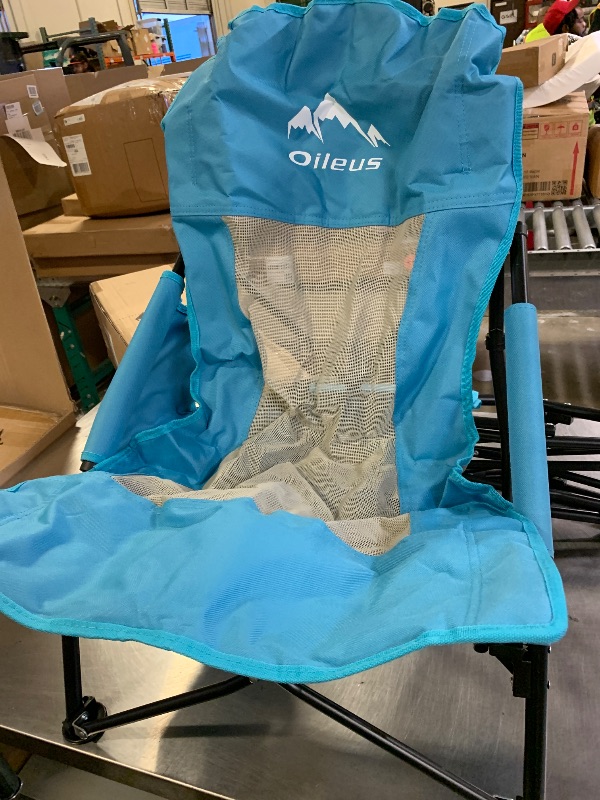 Photo 1 of Oileus Folding Portable Beach Chair, High-Back Low-Seat Lightweight Chair for Beach Tents, Shelters, and Camping, Full Mesh Backrest | Cup Holder | Storage Bag | Carrying Bag | 2 Armrests
