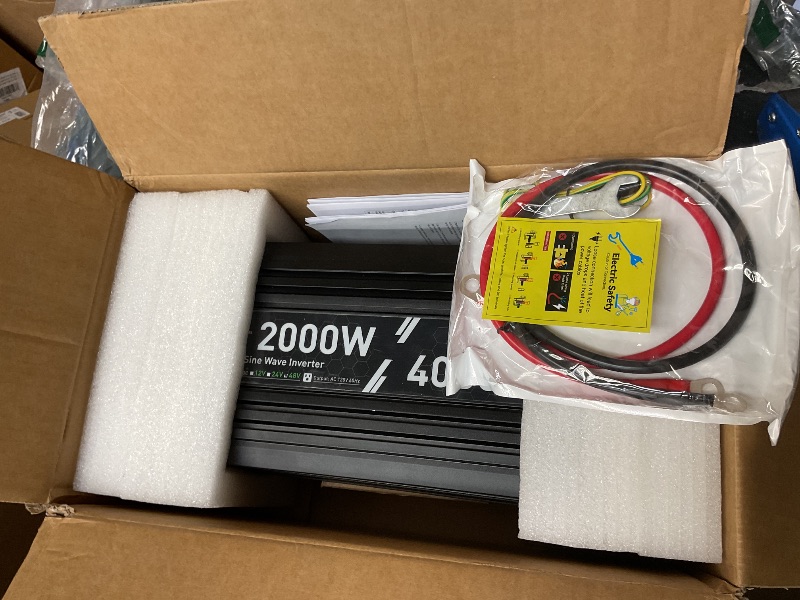 Photo 1 of 2000 watt Pure sine Wave Inverter, 48V DC to 110V AC Power Inverter, Used for Solar Emergency Power Supply in RV Homes, with 3 AC Output sockets, USB Port, Type-C Port, Remote Control with LCD Screen