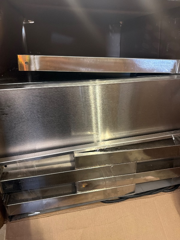 Photo 1 of 2 Tier Commercial Warming Cabinet with Water Tray, Single-Door and Adjustable Shelves, Stainless Steel Food Warmer Cabinet, for Restaurant, Kitchen, Pizza, Chicken