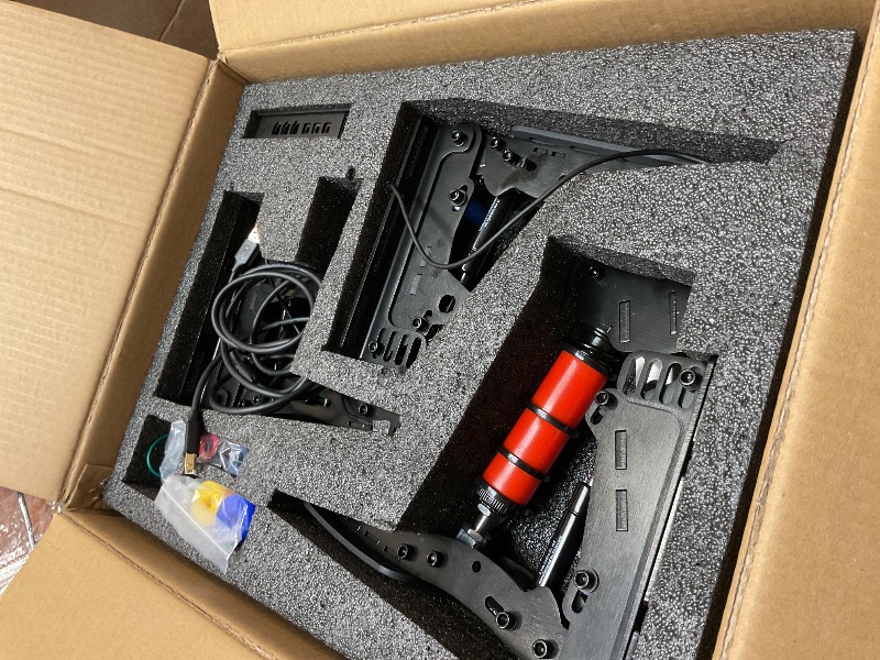 Photo 3 of SIMSONN Plus X Racing Simulator Hydraulic Pedals Sim Racing Pedals Support Haptic Reactor (Plus X Black P3-H3)