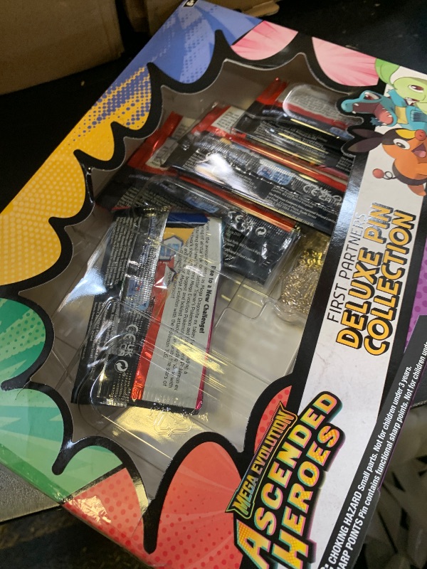 Photo 1 of Pokémon TCG: Mega Evolution—Ascended Heroes First Partners Deluxe Pin Collection (3 Foil Promo Cards, 1 Deluxe Pin & 5 Booster Packs