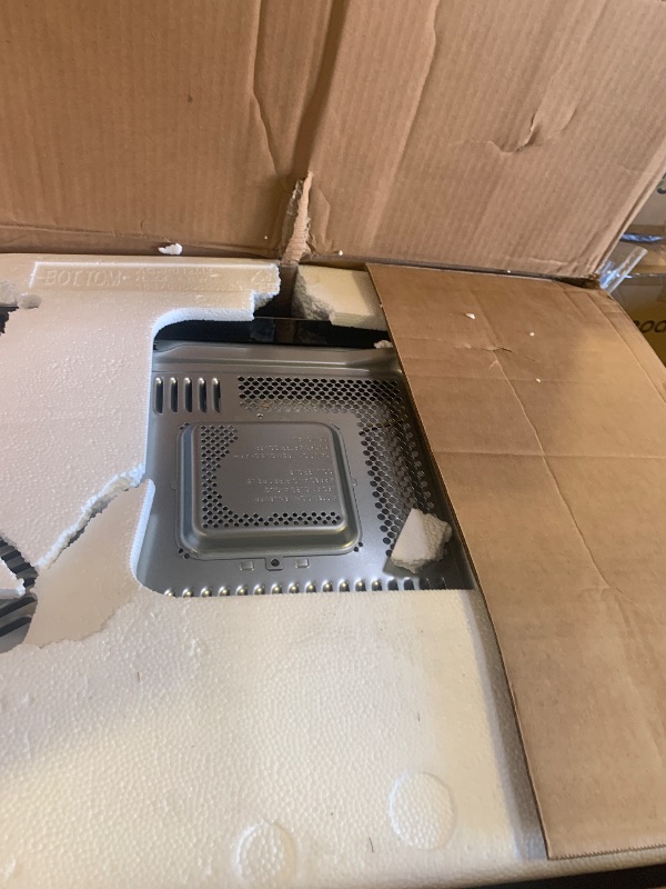 Photo 1 of **DAMAGED, INCOMPLETE** TOSHIBA EM131A5C-SS Countertop Microwave Ovens 1.2 Cu Ft with 12.4" Removable Turntable Smart Humidity Sensor, 12 Auto Menus Mute Function ECO Mode Easy Clean Interior, 1000W, Silver