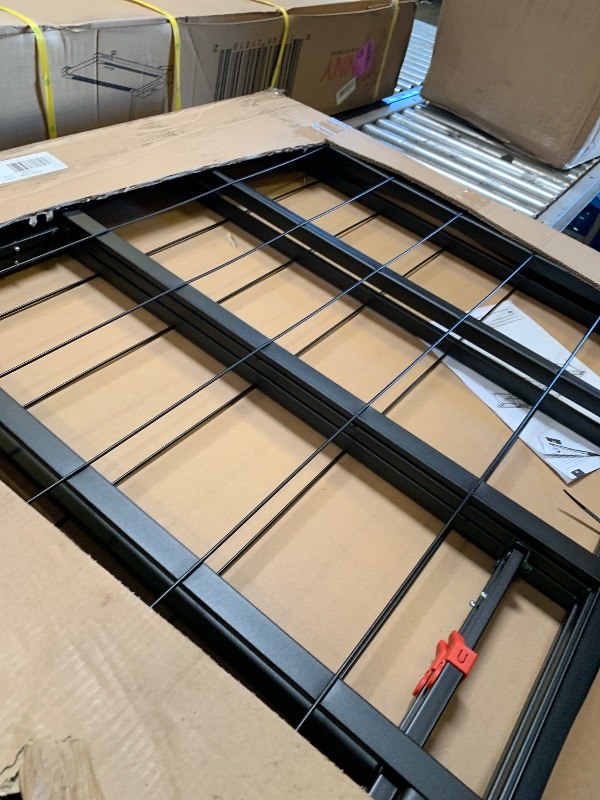 Photo 1 of Amazon Basics Foldable Metal Platform Bed Frame with Storage Space, Sturdy Steel, No Box Spring Needed, 18 Inches High, Tool-Free Setup, Noise Free, King Size, Black