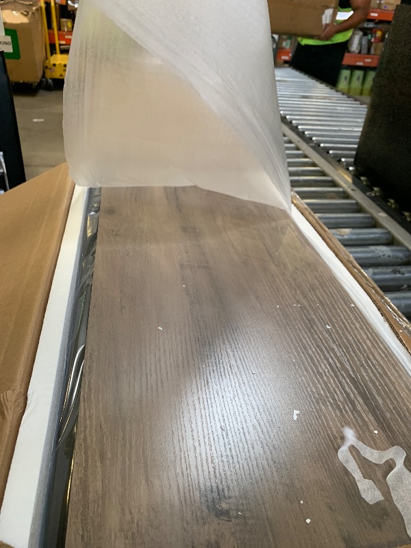 Photo 1 of missing parts----------------------------------YITAHOME Farmhouse King Size Bed Frame with Storage Bookcase Headboard, Sliding Barn Door, 4 Storage Drawers, RGB LED Bed Frame with USB Charging Station, No Box Spring Needed, Cement Grey
