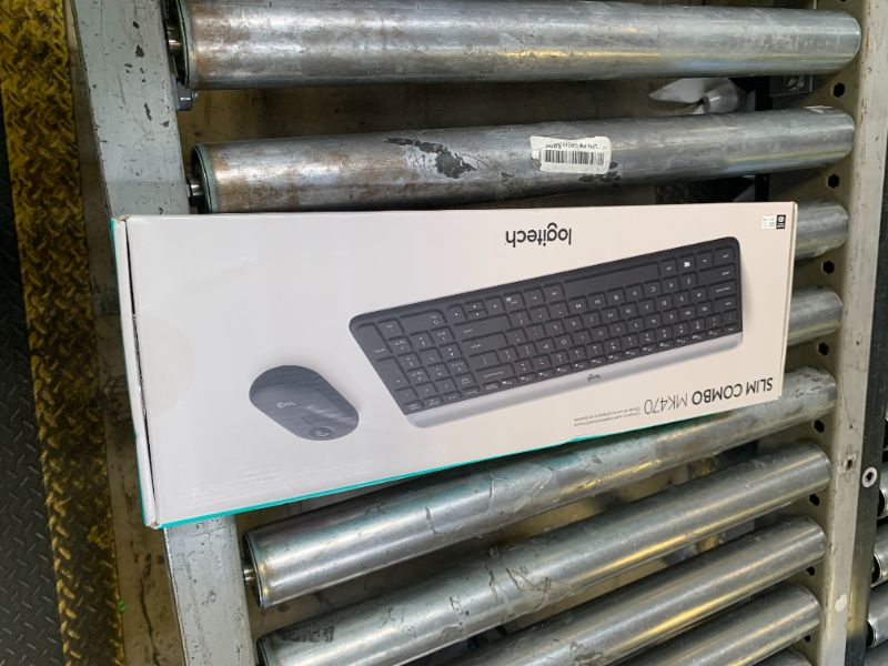 Photo 1 of Logitech MK470 Slim Wireless Keyboard and Mouse Combo - Modern Compact Layout, Ultra Quiet, 2.4 GHz USB Receiver, Plug n' Play Connectivity, Compatible with Windows - Graphite