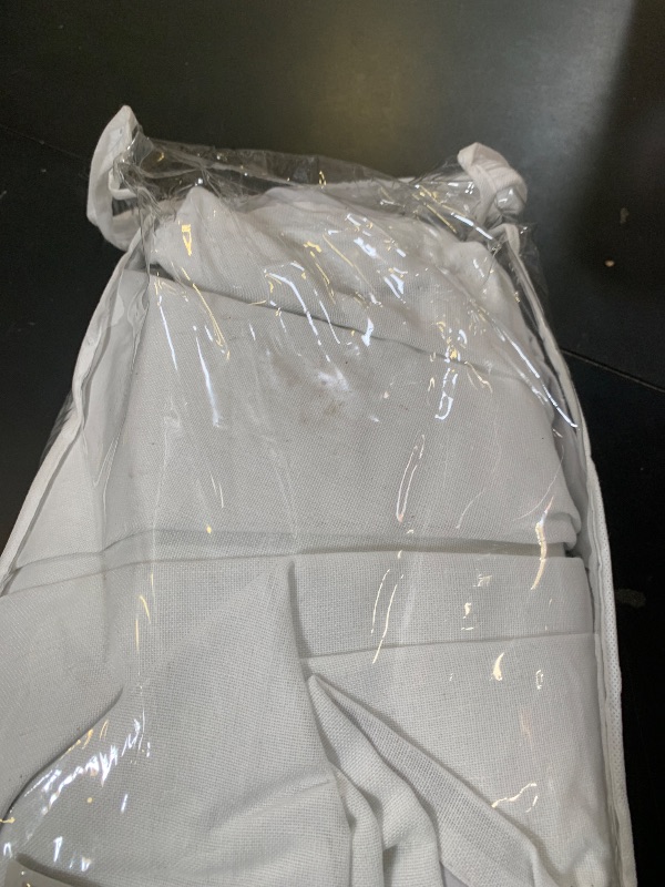 View 3 of Off White Pinch Pleated 100% Blackout Curtains 102 Inches Long Linen Blend Window Curtains 102 Inch for Bedroom Living Room Darkening Thermal Insulated Back Tab Pinch Pleat Dual Layer Drapes Ivory