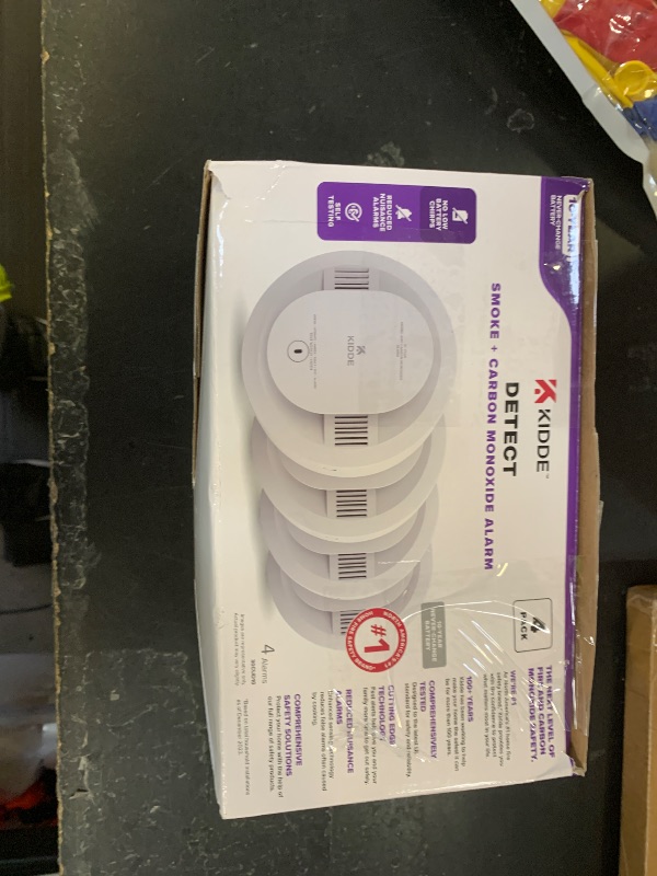 Photo 1 of Kidde  & Carbon Monoxide Detector, 10-Year Battery Powered, LED Warning Light Indicators, 4 Pack