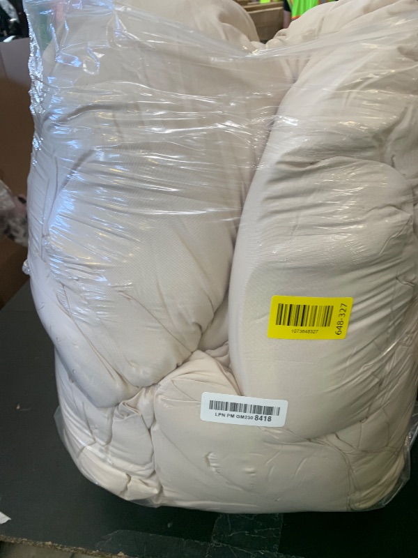 Photo 1 of Andency Beige Oversized King Comforter Set (120x98Inch), 3 Pieces Lightweight Pinch Pleat Cal King Bedding Comforters & Sets, Oversized Pintuck Soft Fluffy Down Alternative Bed Set for All Season