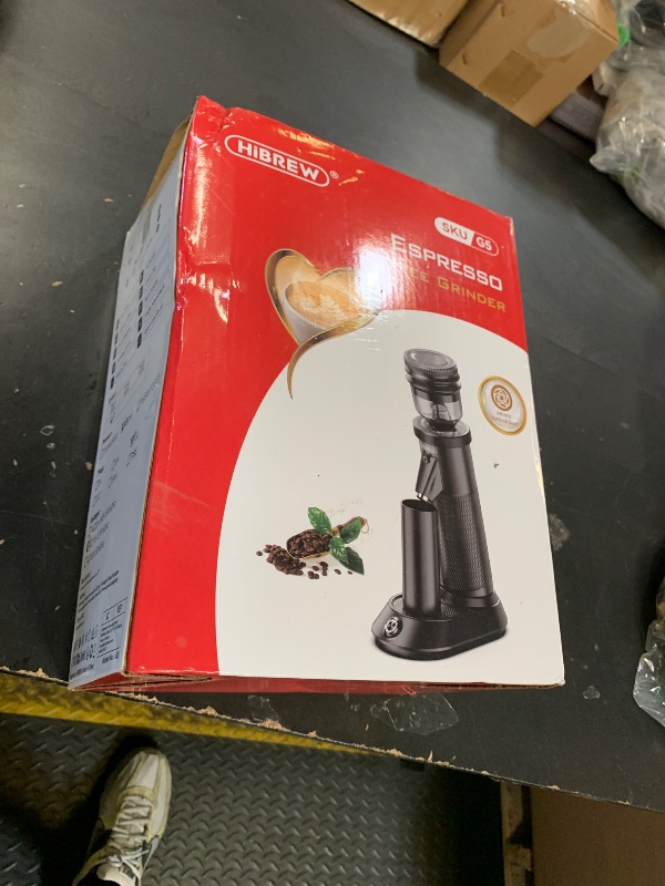 Photo 1 of HIBREW G5 Coffee Grinder, Single Dose Burr Coffee Grinder, Electric Coffee Grinder with Magnetic Dosing Cup, Conical Coffee Bean Grinder with 36 Step Micro Grind Settings, Dual-Speed Adjustment, Black