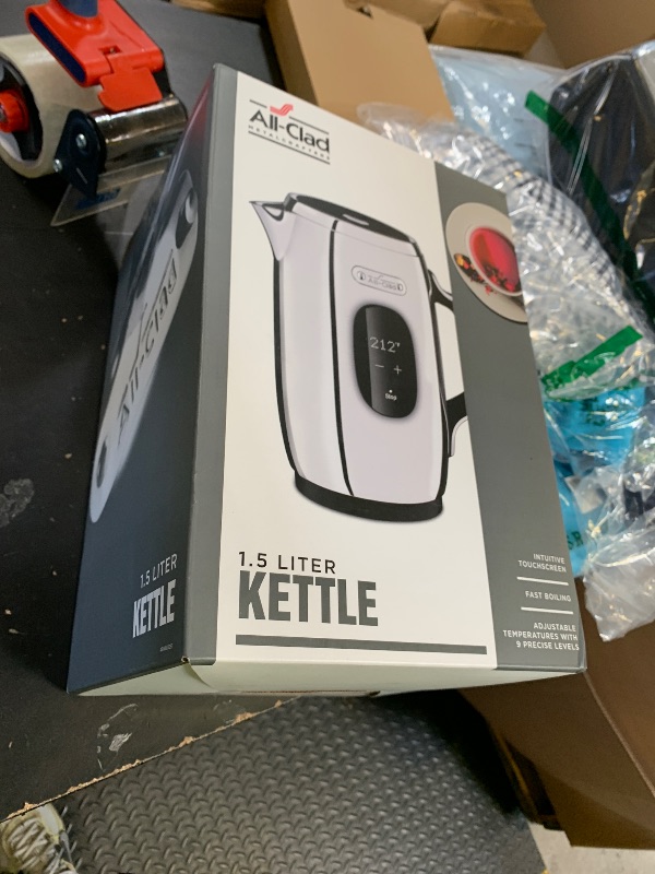 Photo 1 of All-Clad Stainless Steel Kettle 1.5 Liter Keep Warm Function 1500 Watts Adjustable Temperature, Safe to Touch, Fast Boiling, Silver