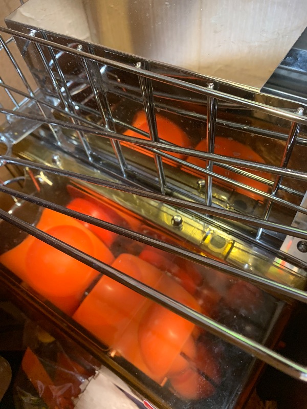 Photo 1 of VEVOR Commercial Orange Juicer Machine, 120W Automatic Juice Extractor, Stainless Steel Orange Squeezer for 20 Oranges Per Minute, with Pull-Out Filter Box, PC Cover, 2 Peel Collecting Buckets
