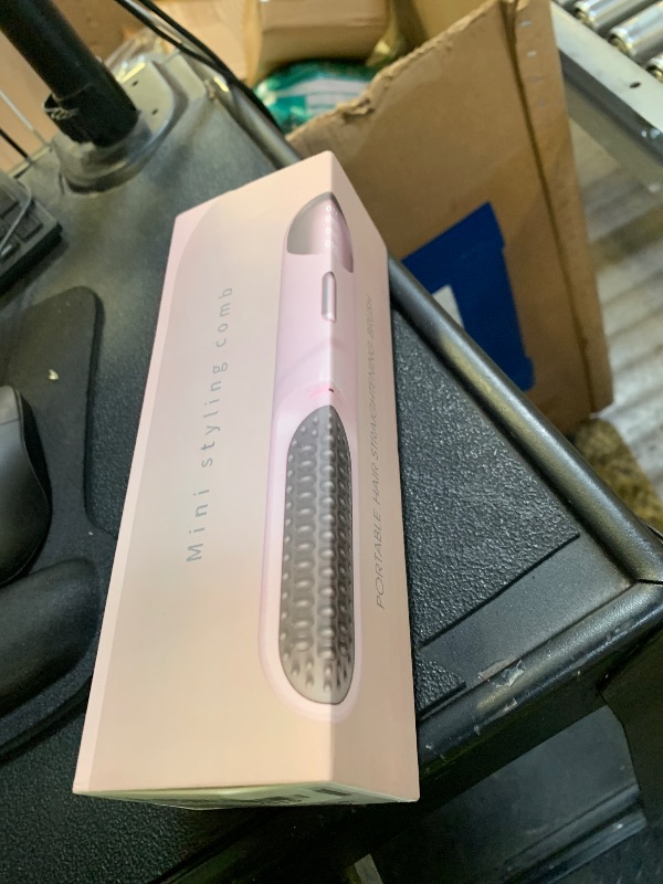View 2 of Go Brush Pro for Short Hair Hair Straightener Brush Cordless & Portable with 300M Negative Ions, 4 Temps Fast Heating, Game Day Ready Styling Tool for Watch Parties, Travel & Daily Use Nude Pink