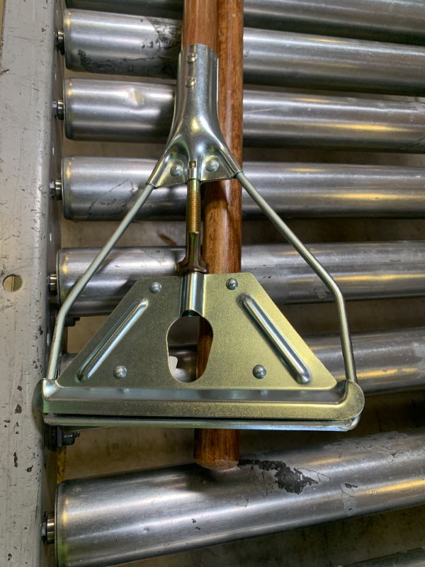 Photo 1 of Screw Clamp Metal Head Wooden Mop Handle