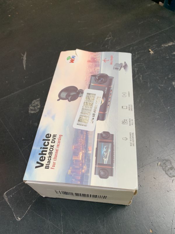 Photo 1 of 4 Channel Dash Cam 360° View Front Rear Inside & Left Right,4K+1080P*3 FHD Car Camera,5G WiFi & APP Control,8 IR Lamps Night Vision, G-Sensor, 24H Parking Mode, with a Free 64GB SD Card