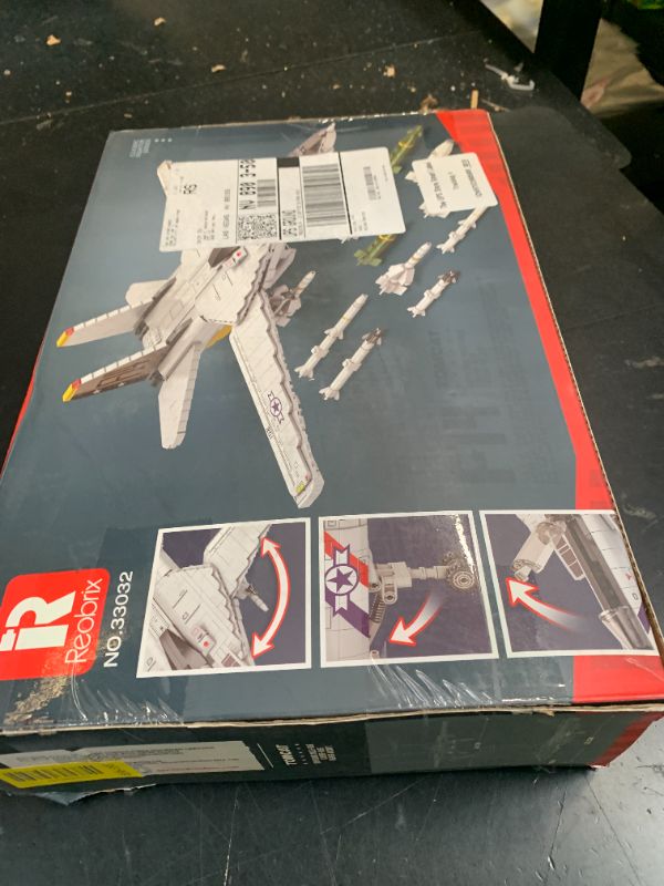 Photo 1 of Reobrix F-14 Fighter Jet Building Set, Fighter Airplane Model Kit 33032 with Movable Wings, Military Plane Model Kit for Adults, Military Toys Ideal Gifts for Kids 14+, Men and Aviation Fans