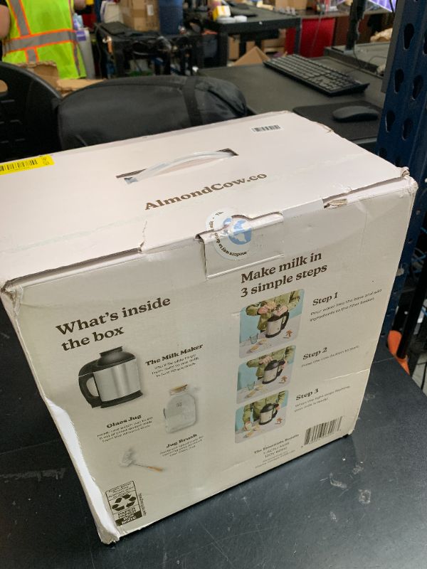 Photo 1 of Almond Cow Nut Milk Maker Essentials Bundle - Includes Plant-Based Milk Maker, 60 fl oz Glass Pitcher with Lid & Spout, and 13” Cleaning Brush - DIY Nut Milk, Perfect Accessories for Homemade Nut Milk