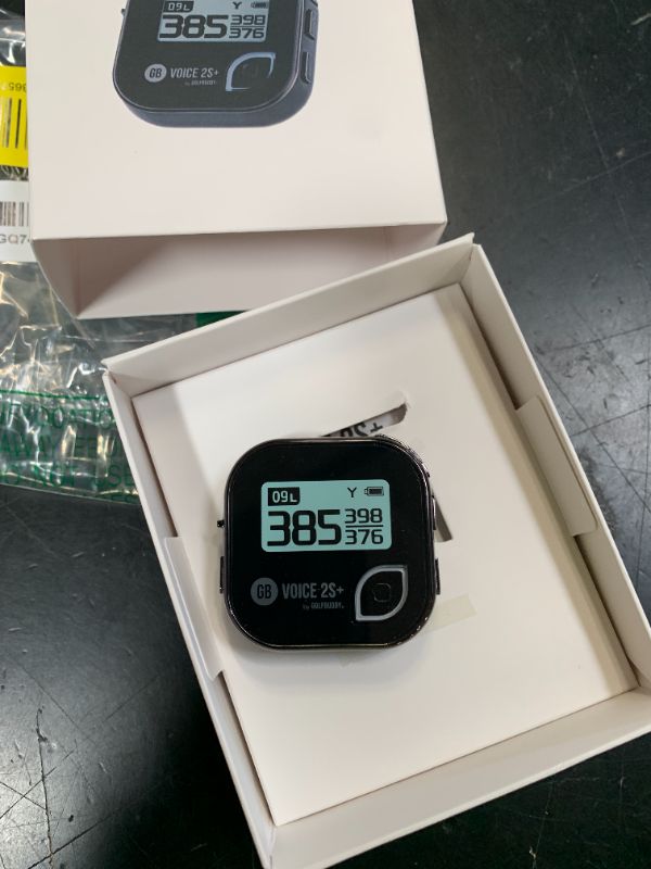 Photo 1 of GOLFBUDDY Voice 2S+ Talking GPS Rangefinder, Clip on Hat Golf Navigation, Slope Mode on/Off, 18 Hours Battery Life, Shot Distance Measurement, Preloaded with 40,000 Courses Worldwide (Black)