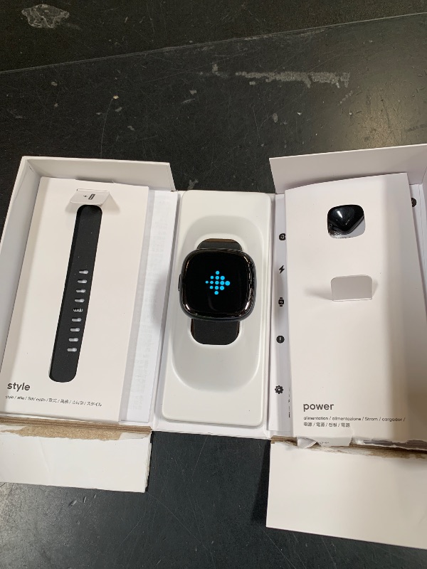 Photo 1 of Fitbit Sense 2 Advanced Health and Fitness Smart Watch (Grey/Graphite) with Manage Stress, ECG, SpO2, GPS, 2 Sizes Bands, Bundle with Charger Dock, Wall Adapter, 2 Screen Protectors & PremGear Cloth