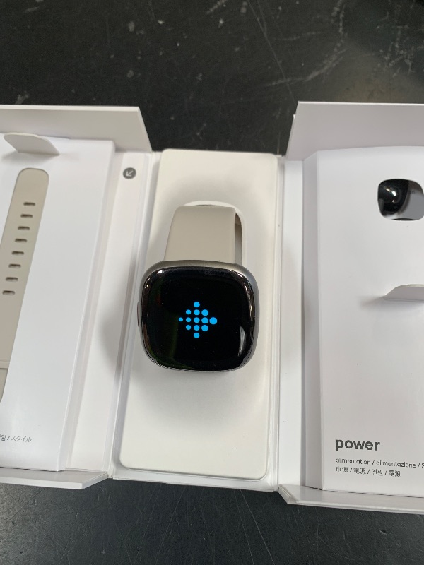 Photo 1 of Fitbit Sense 2 Advanced Health and Fitness Smartwatch with Stress and Sleep Tools - 3-Month Google Health Premium Membership Included - ECG App, SpO2, 24/7 Heart Rate, and GPS - Lunar White/Platinum