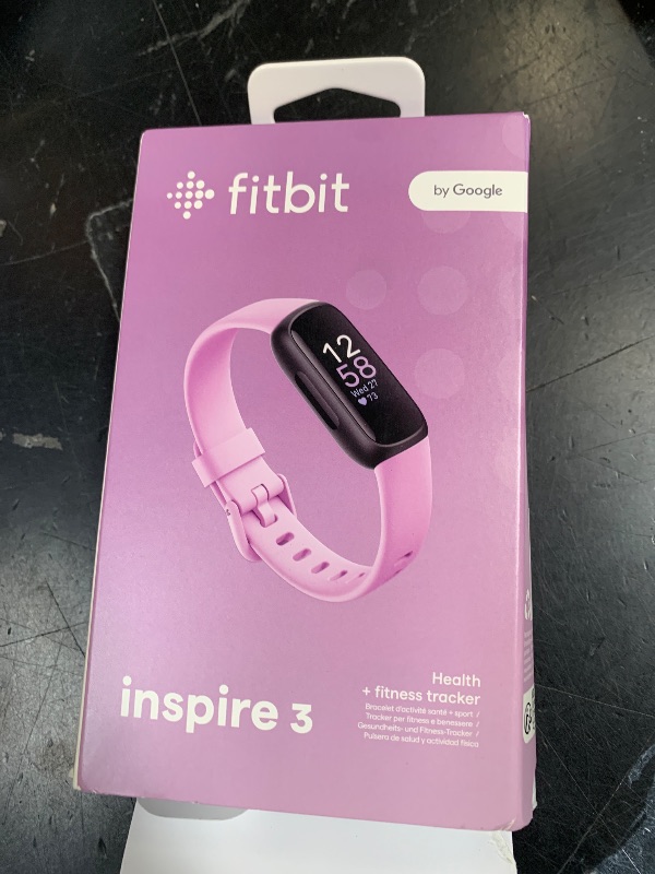 Photo 1 of Fitbit Inspire 3 Health & Fitness Tracker with Stress Management, Workout Intensity, Sleep Tracking, 24/7 Heart Rate - 3-Month Google Health Premium Membership Included - Lilac Bliss/Black
