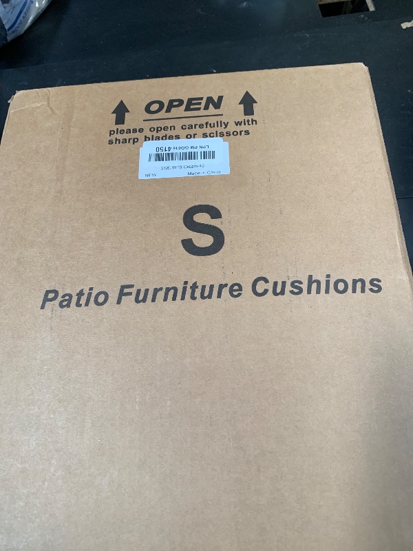 Photo 1 of Outdoor Chair Cushions Set of 4: Waterproof & Fade Resistant Seat Cushion for Patio Furniture - 19 x 19 x 2 Inch Chair Pads with Ties and Hidden Zipper - Patio Chair Cushion Replacement, Beige