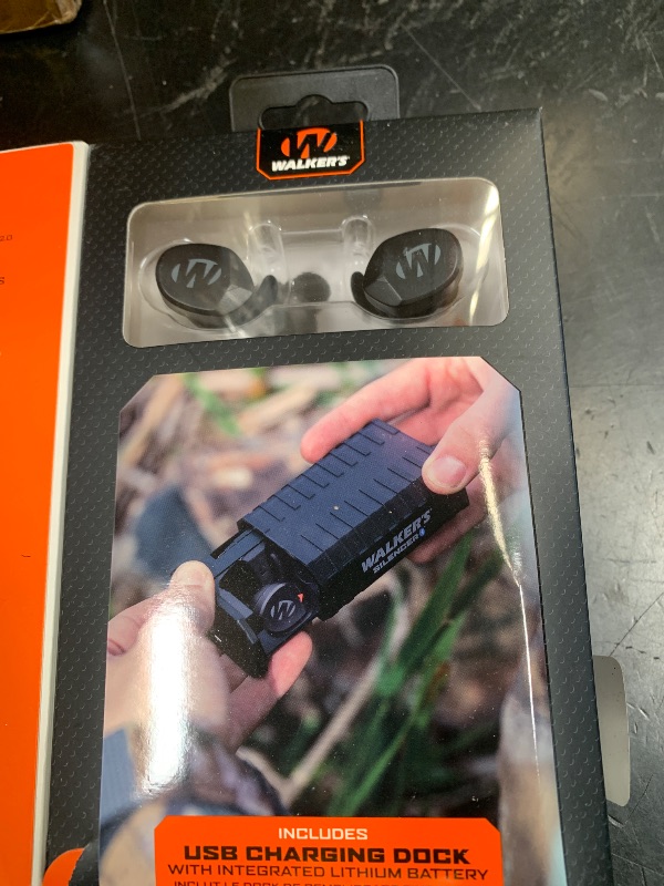 Photo 1 of WALKER'S Silencer 2.0 Rechargeable Wireless Electronic Sound Suppression Hearing Enhancement & Protection Earbuds for Shooting & Hunting, Includes USB Charging Dock