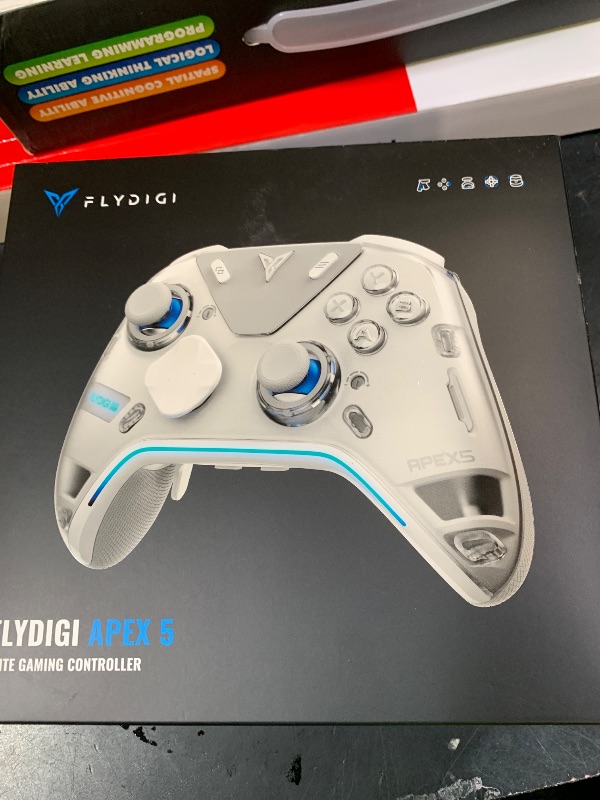 Photo 1 of FLYDIGI Apex 5 PC Controller, Forceflex Joystick 2.0, ForceAdapt Triggers, 3ms Ultra-Low Latency, RGB Light Bar, Full-Color LCD Display,1500mAh Battery PC/NS/Android/TV