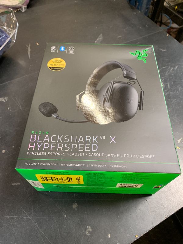 Photo 1 of Razer BlackShark V3 X HyperSpeed Wireless Gaming Headset for PC: 50mm Drivers - Cardioid Mic - 2.4 GHz, Bluetooth, USB - Works with Mac, PS5, Nintendo Switch, Smartphone - 70 Hr Battery - Black