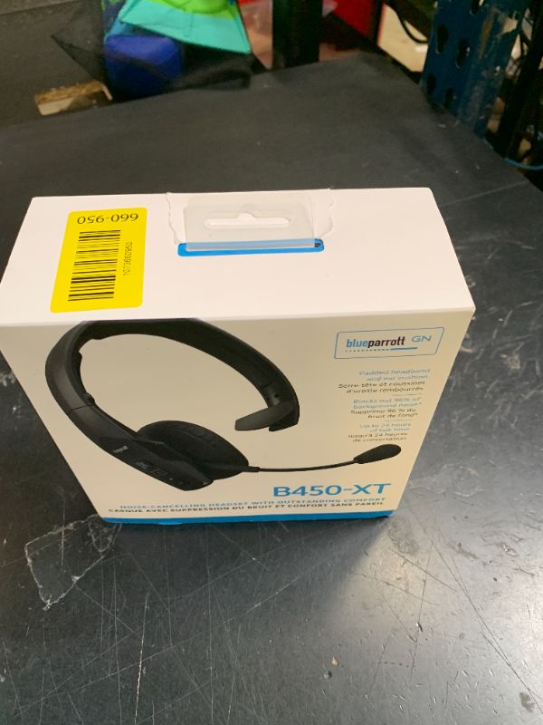 View 2 of BlueParrott B450-XT Mono Bluetooth Wireless Headphones 96% Noise Canceling Over Head Trucker Headset with Mic, All Day Comfort Padded Headband, Extended Wireless Range, 24 hrs. Talk Time, Black