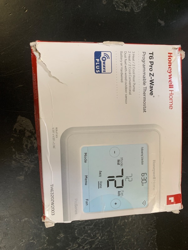 Photo 1 of Honeywell TH6320ZW2003 T6 Pro Series Z-Wave Stat Thermostat &, Smart Home